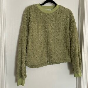 Fuzzy light green Cider crop sweatshirt size M